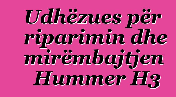 Udhëzues për riparimin dhe mirëmbajtjen Hummer H3
