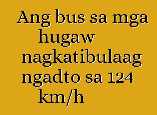 Ang bus sa mga hugaw nagkatibulaag ngadto sa 124 km/h