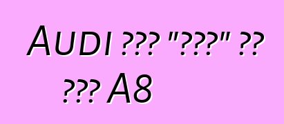 Audi ሠራው "ሹፌር" ልዩ ስሪት A8
