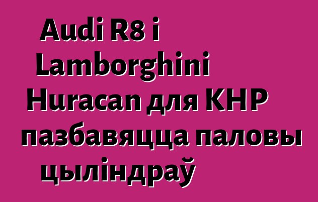 Audi R8 і Lamborghini Huracan для КНР пазбавяцца паловы цыліндраў