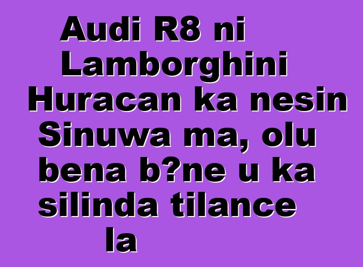 Audi R8 ni Lamborghini Huracan ka ɲɛsin Sinuwa ma, olu bɛna bɔnɛ u ka silinda tilancɛ la