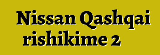 Nissan Qashqai rishikime 2