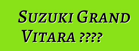 Suzuki Grand Vitara 車主評論
