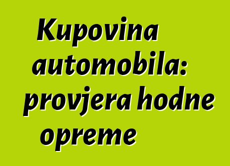 Kupovina automobila: provjera hodne opreme