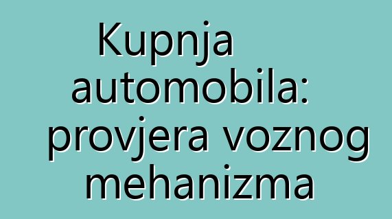 Kupnja automobila: provjera voznog mehanizma
