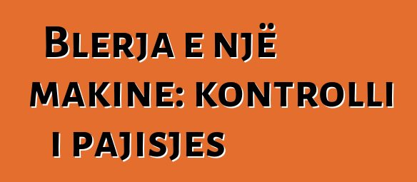 Blerja e një makine: kontrolli i pajisjes