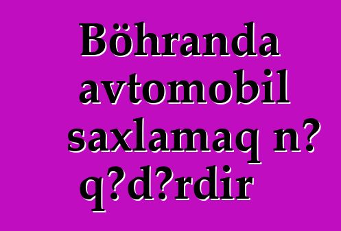 Böhranda avtomobil saxlamaq nə qədərdir