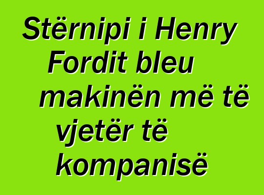 Stërnipi i Henry Fordit bleu makinën më të vjetër të kompanisë