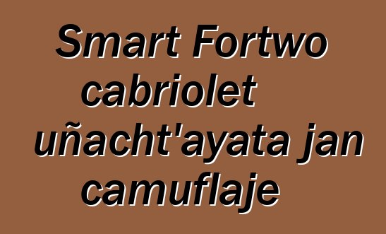 Smart Fortwo cabriolet uñacht’ayata jan camuflaje