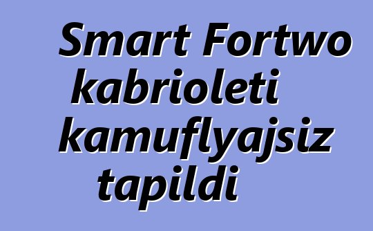 Smart Fortwo kabrioleti kamuflyajsız tapıldı