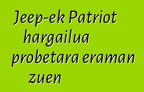 Jeep-ek Patriot hargailua probetara eraman zuen
