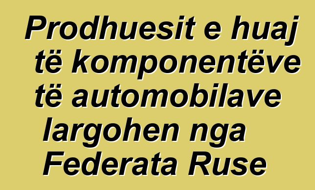 Prodhuesit e huaj të komponentëve të automobilave largohen nga Federata Ruse