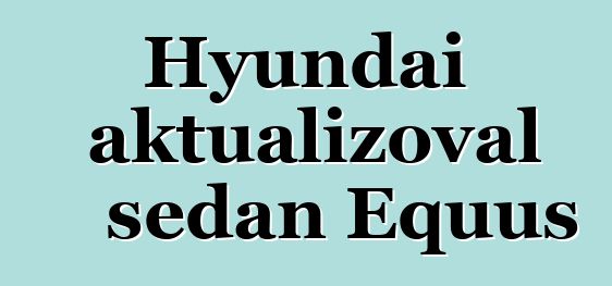 Hyundai aktualizoval sedan Equus