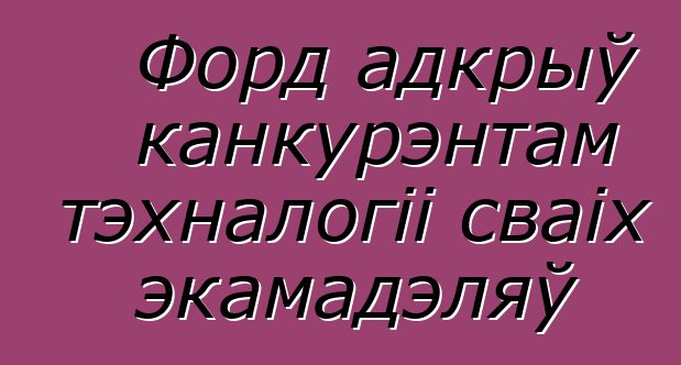 Форд адкрыў канкурэнтам тэхналогіі сваіх экамадэляў