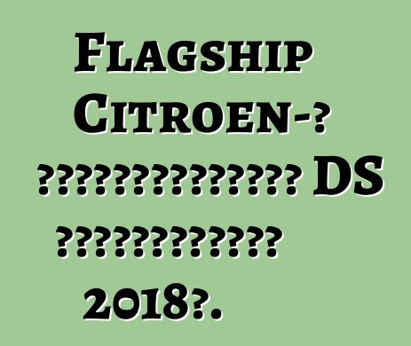 Flagship Citroen-ը կվերակենդանանա DS ապրանքանիշով 2018թ.