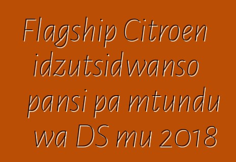 Flagship Citroen idzutsidwanso pansi pa mtundu wa DS mu 2018