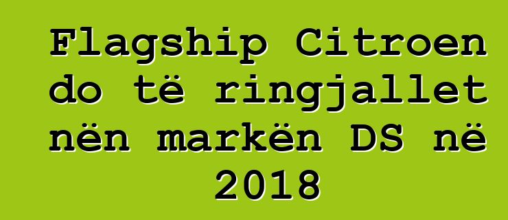 Flagship Citroen do të ringjallet nën markën DS në 2018
