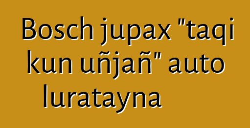 Bosch jupax "taqi kun uñjañ" auto luratayna