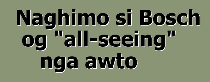 Naghimo si Bosch og "all-seeing" nga awto