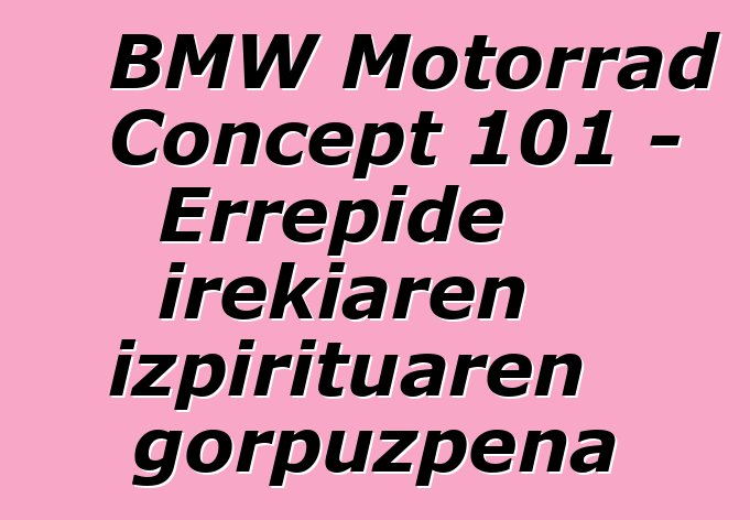 BMW Motorrad Concept 101 – Errepide irekiaren izpirituaren gorpuzpena