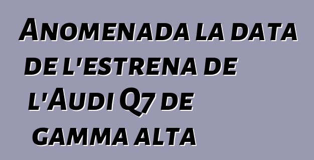Anomenada la data de l'estrena de l'Audi Q7 de gamma alta