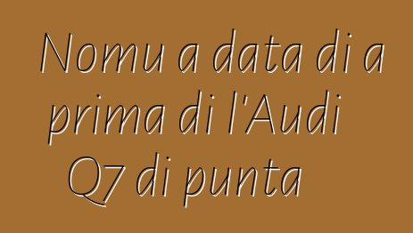 Nomu a data di a prima di l'Audi Q7 di punta