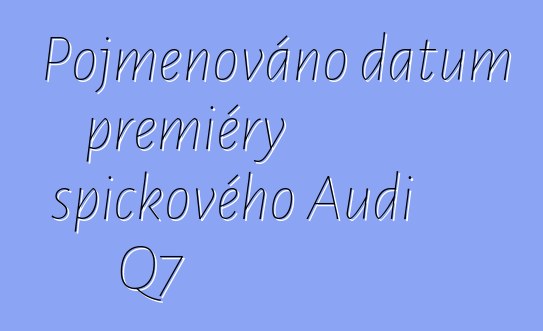 Pojmenováno datum premiéry špičkového Audi Q7