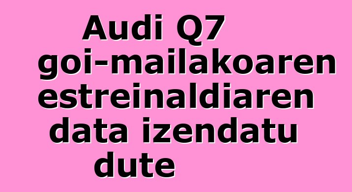 Audi Q7 goi-mailakoaren estreinaldiaren data izendatu dute