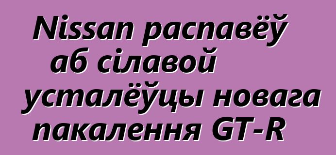 Nissan распавёў аб сілавой усталёўцы новага пакалення GT-R