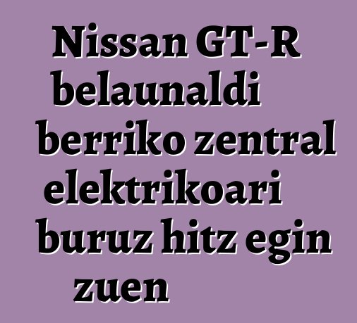 Nissan GT-R belaunaldi berriko zentral elektrikoari buruz hitz egin zuen
