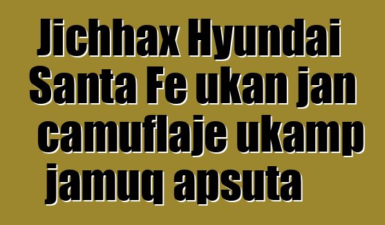 Jichhax Hyundai Santa Fe ukan jan camuflaje ukamp jamuq apsuta