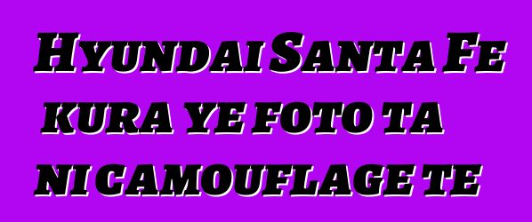 Hyundai Santa Fe kura ye foto ta ni camouflage tɛ