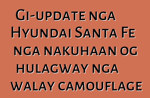 Gi-update nga Hyundai Santa Fe nga nakuhaan og hulagway nga walay camouflage
