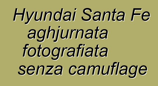 Hyundai Santa Fe aghjurnata fotografiata senza camuflage