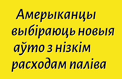 Амерыканцы выбіраюць новыя аўто з нізкім расходам паліва