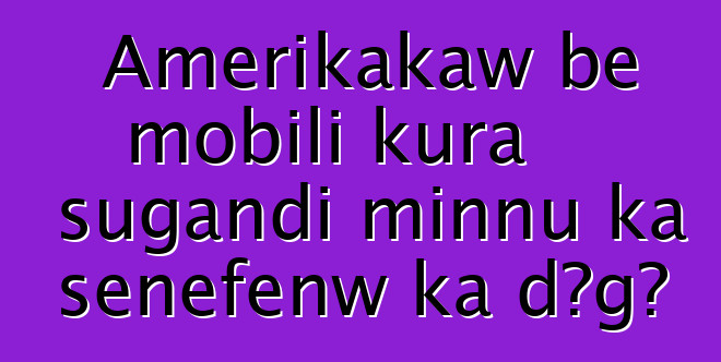 Amerikakaw bɛ mobili kura sugandi minnu ka sɛnɛfɛnw ka dɔgɔ