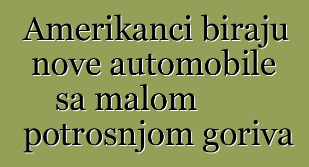 Amerikanci biraju nove automobile sa malom potrošnjom goriva