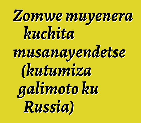 Zomwe muyenera kuchita musanayendetse (kutumiza galimoto ku Russia)