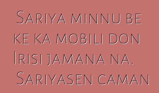 Sariya minnu bɛ kɛ ka mobili don Irisi jamana na. Sariyasen caman