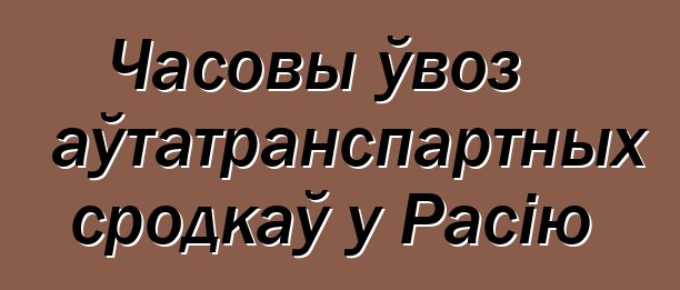 Часовы ўвоз аўтатранспартных сродкаў у Расію