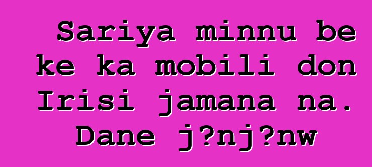 Sariya minnu bɛ kɛ ka mobili don Irisi jamana na. Daɲɛ jɔnjɔnw