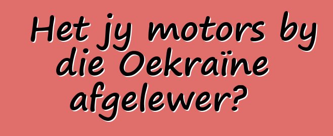 Het jy motors by die Oekraïne afgelewer?