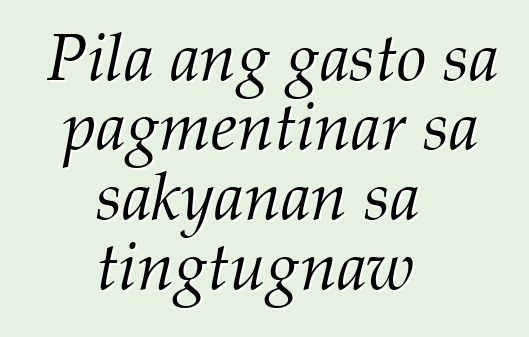 Pila ang gasto sa pagmentinar sa sakyanan sa tingtugnaw