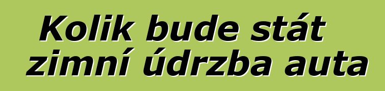 Kolik bude stát zimní údržba auta