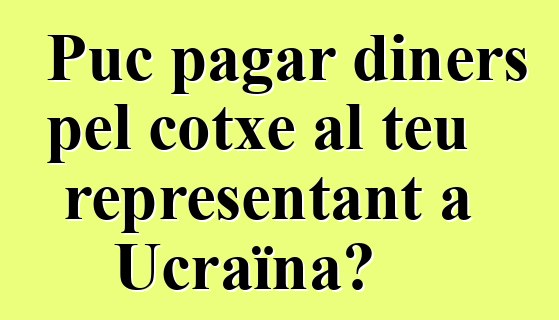 Puc pagar diners pel cotxe al teu representant a Ucraïna?