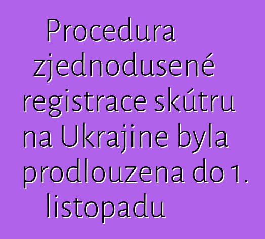 Procedura zjednodušené registrace skútrů na Ukrajině byla prodloužena do 1. listopadu