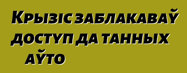 Крызіс заблакаваў доступ да танных аўто
