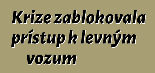 Krize zablokovala přístup k levným vozům