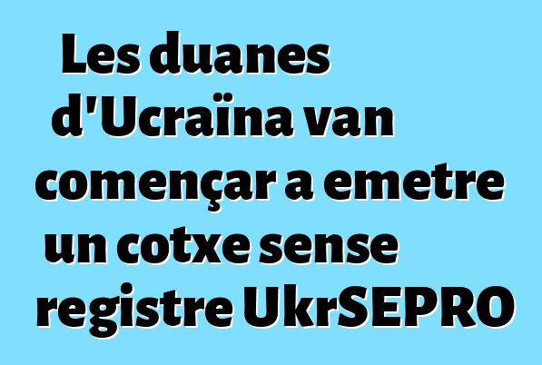 Les duanes d'Ucraïna van començar a emetre un cotxe sense registre UkrSEPRO