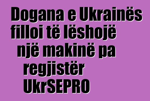 Dogana e Ukrainës filloi të lëshojë një makinë pa regjistër UkrSEPRO